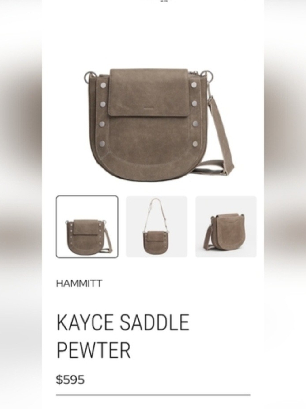 Hammitt Kayce Pewter Handbag With Matching Wallet - Picture 11 of 15